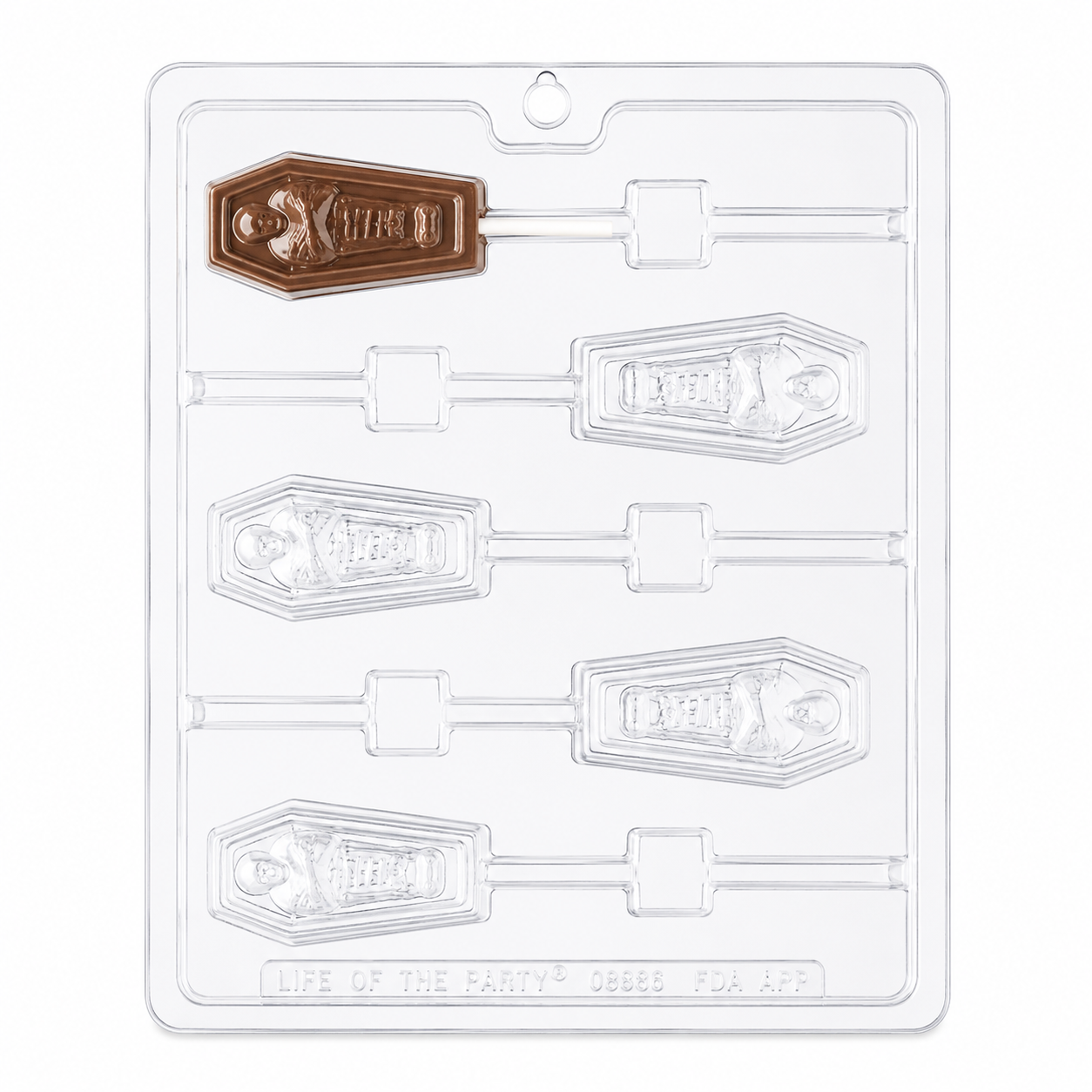 Casket with Mummy Chocolate Lollipop Mold Halloween Candy Making