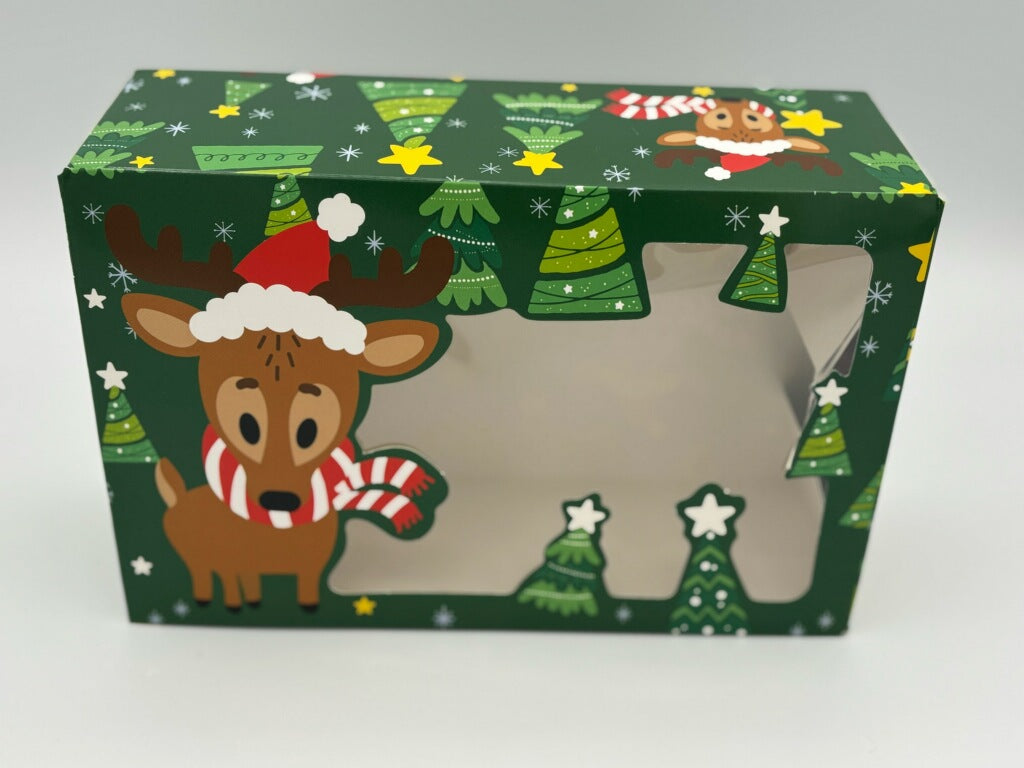 Christmas Cookie Boxes – Assorted 3-Pack (9"x6") with Clear Window