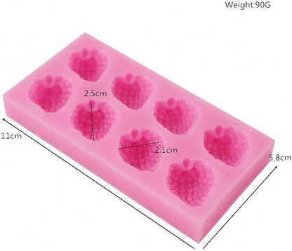 Strawberry Silicone Candy Mold | 8 Cavity Chocolate, Fondant & Gummy Mold