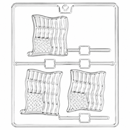 Flag Chocolate Lollipop Mold 3 Cavity
