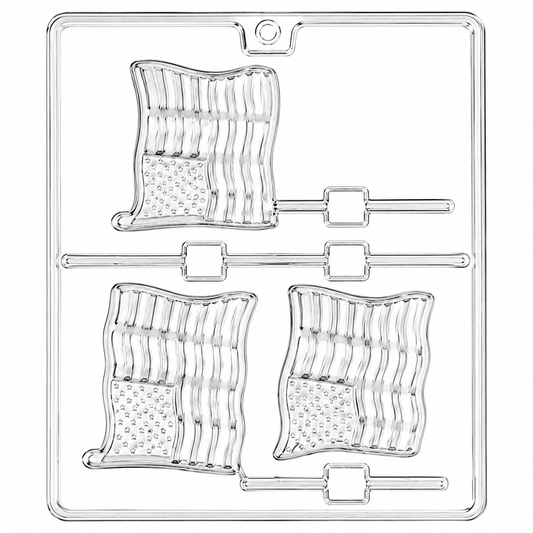 Flag Chocolate Lollipop Mold 3 Cavity