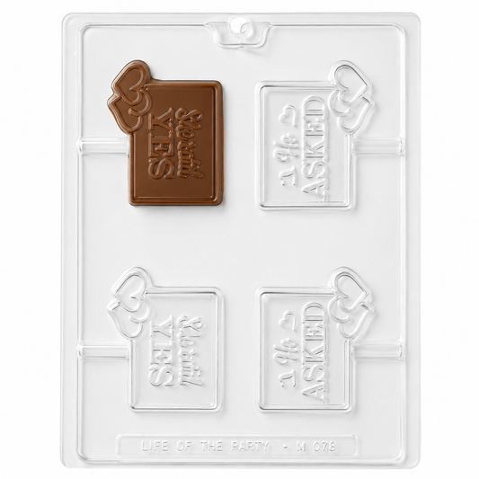 He Asked/She Said Yes Lollipop Mold for Weddings and Engagements