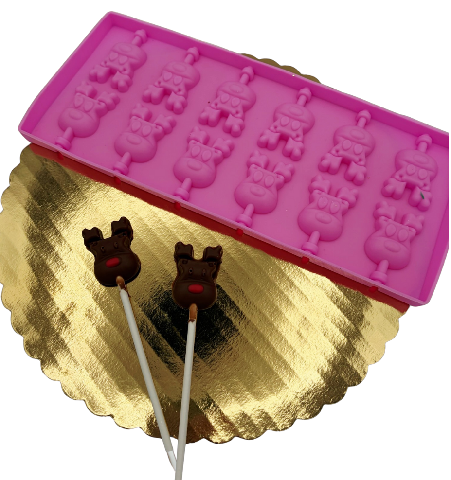 Reindeer Silicone Lollipop Mold 12 Cavity
