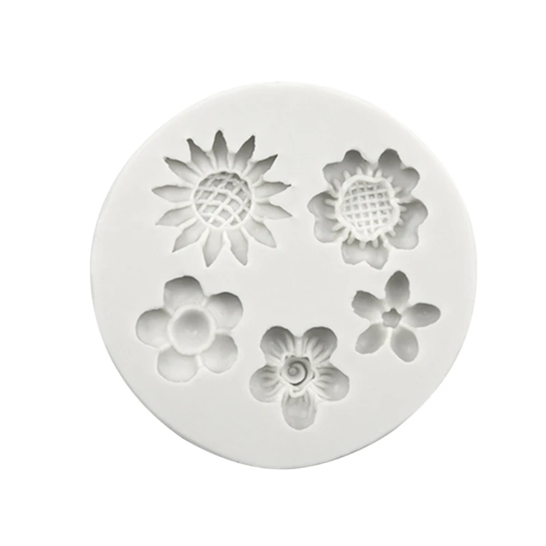 Assorted Wildflower Fondant & Gum Paste Silicone Mold – 5 Flowers