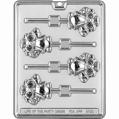 Grad Owl Chocolate Lollipop Mold – Cute Owl Candy Mold with Sticks, 4 Cavity