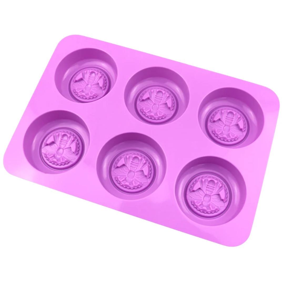 Bee Medallion Silicone Chocolate Mold – 6 Cavity