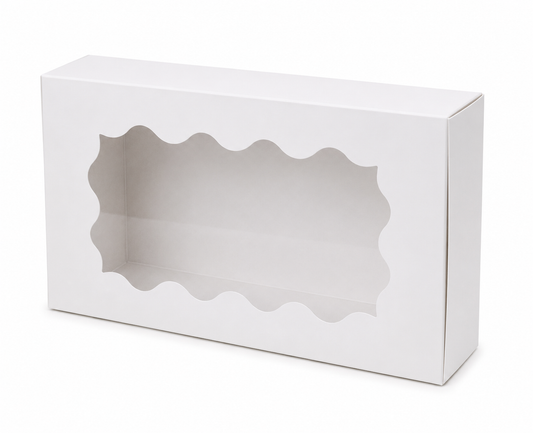 White Cookie Treat Box with Window, 7"L 5 Count