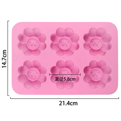 Daisy Flower Silicone Chocolate Mold – 6 Cavity