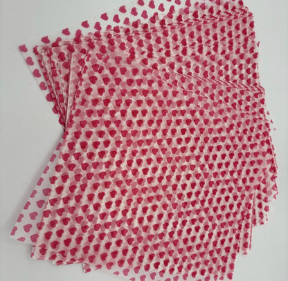 Hearts Wax Paper - Box of 50 Sheets
