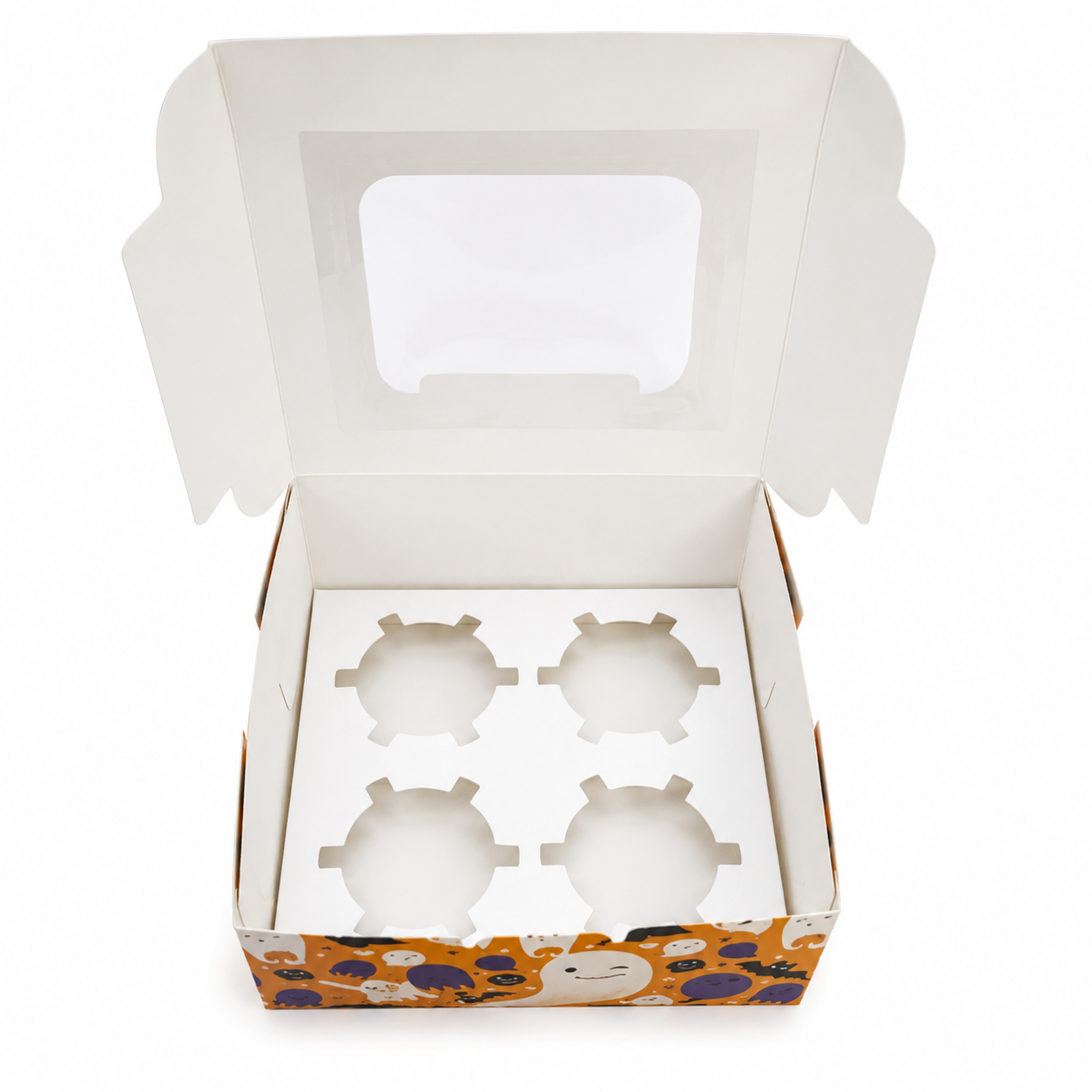 Halloween Cupcake Box Holds 4 Cupcakes - 5 Count