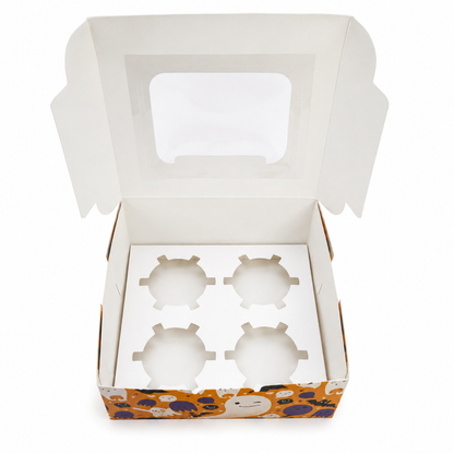 Halloween Cupcake Box Holds 4 Cupcakes - 5 Count