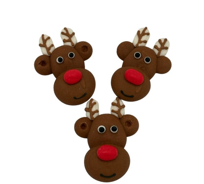 Edible Decorations Reindeer With Red Nose 6 Count