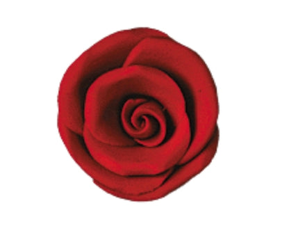 Gum Paste Rose Medium 2in Red 4-Count