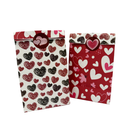 Valentine Paper Treat Bags - Candy, Cookie & Gift Sacks 6 Count