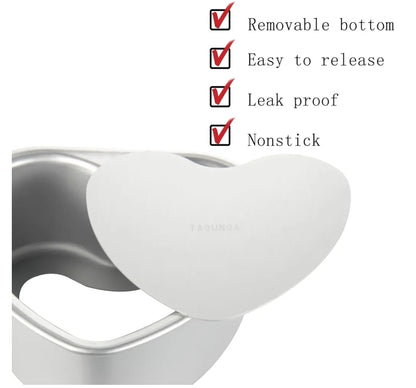 Heart Cake Pan With Removeable Bottom 5 Inch