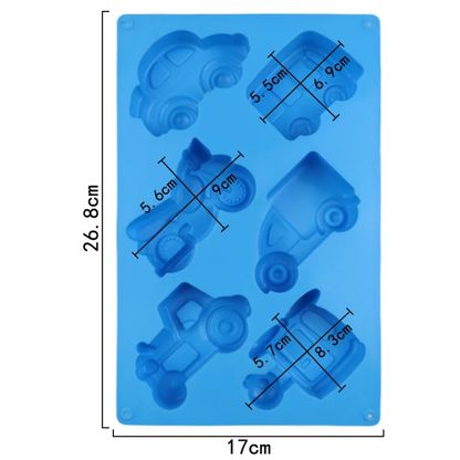 Cars & Trucks Silicone Baking Mold – 6 Cavity