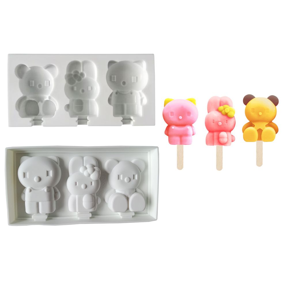 Kawaii Character Lollipop Silicone Mold – 3 Cavity
