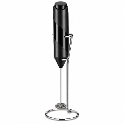 Electric Milk Frother with Stand – Handheld Coffee & Drink Frother