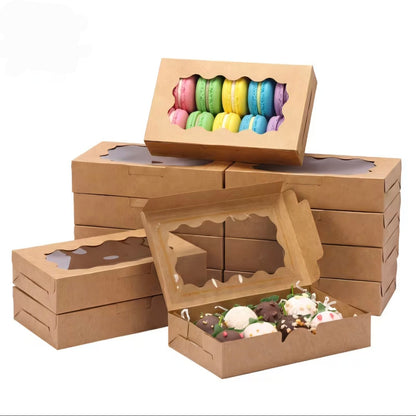 Kraft Brown Cookie Treat Box with Window, 7"L 5 Count