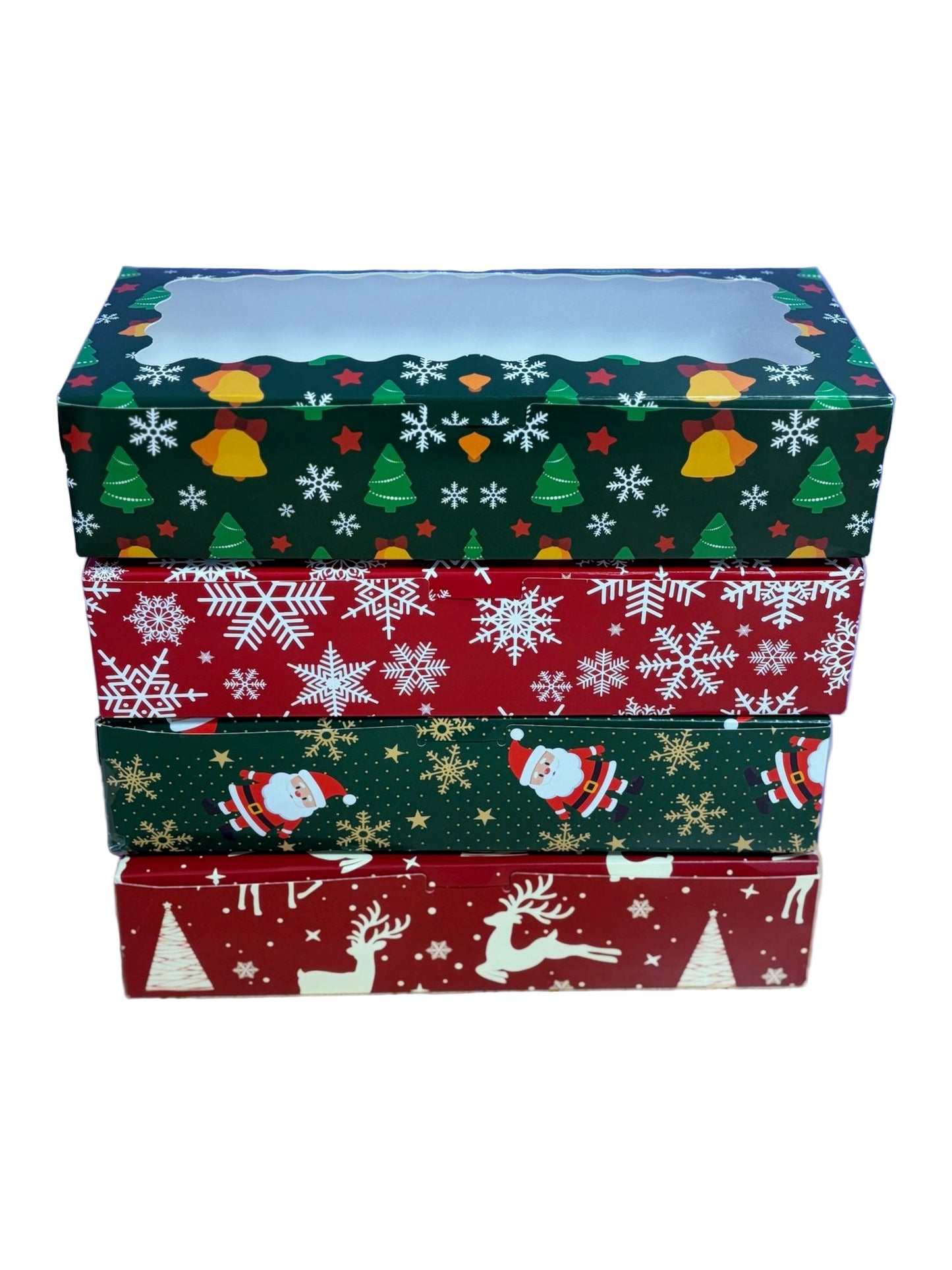 Christmas Treat Boxes – Assorted 4-Pack (12"x5")