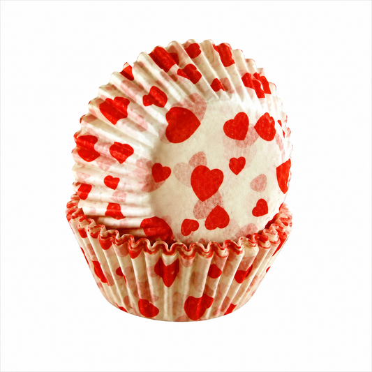 Candy Cups No. 4 Red Heart Print 80 pkg