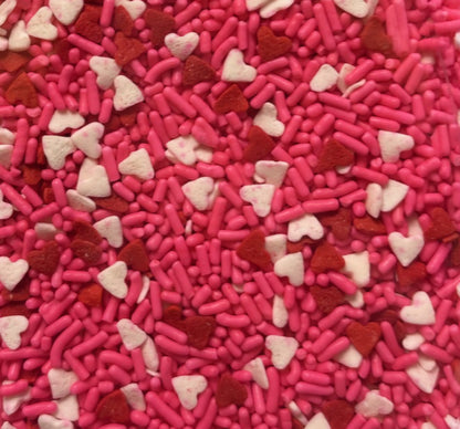 Valentine Heart Sprinkle Mix – Pink Jimmies & Red White Hearts