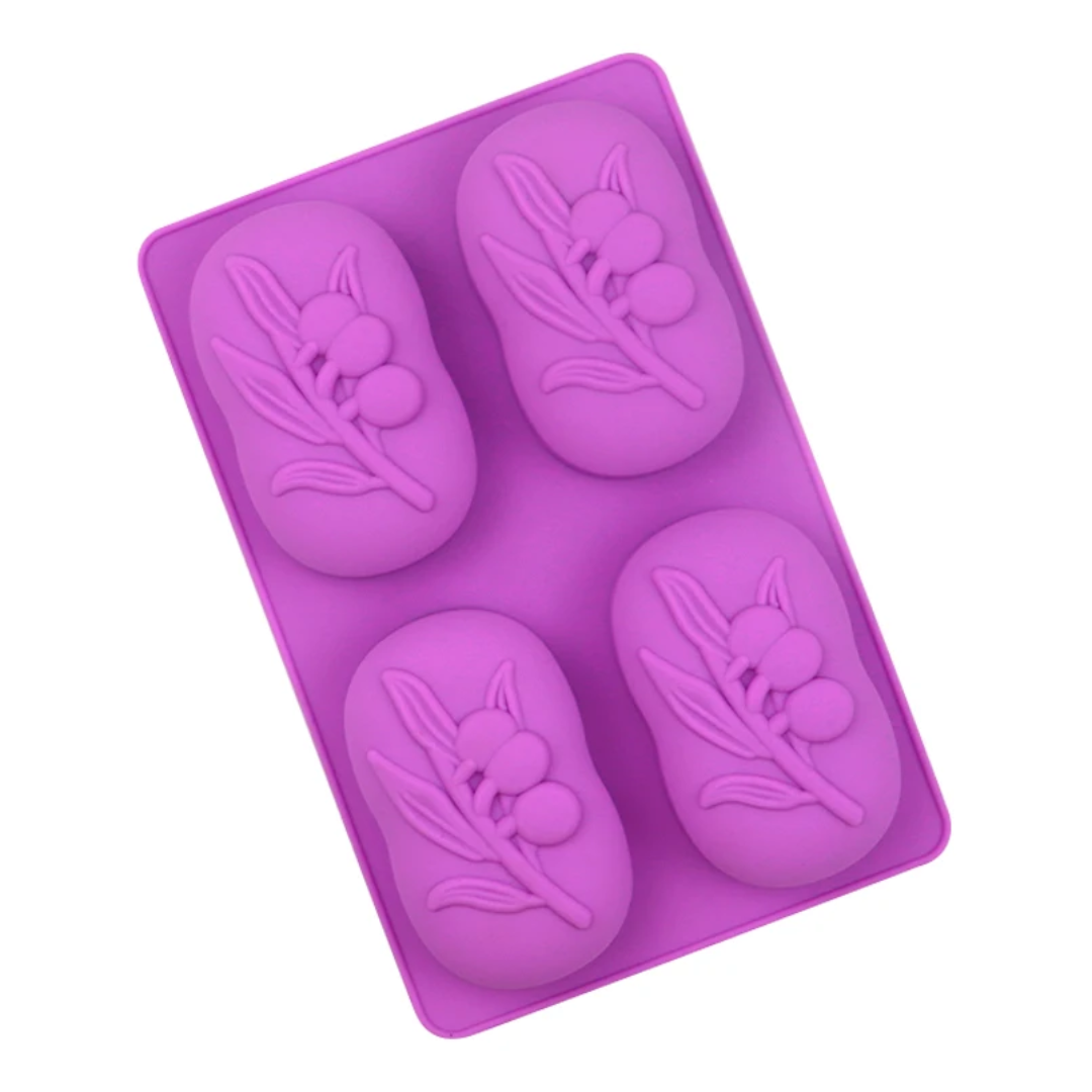 Olive Branch Silicone Chocolate Mold & Rice Krispie Treats – 4 Cavity