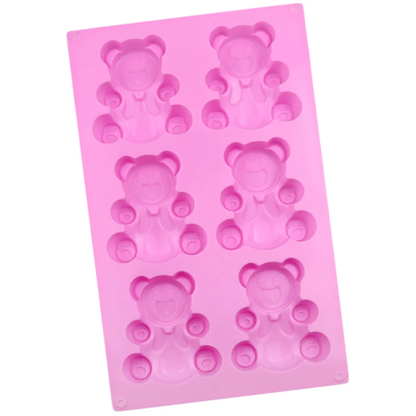 Teddy Bear Silicone Chocolate Mold – 6 Cavity