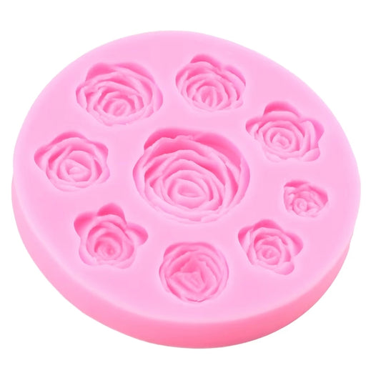 Rose Candy Mold – Floral Silicone Mold 9 Cavity