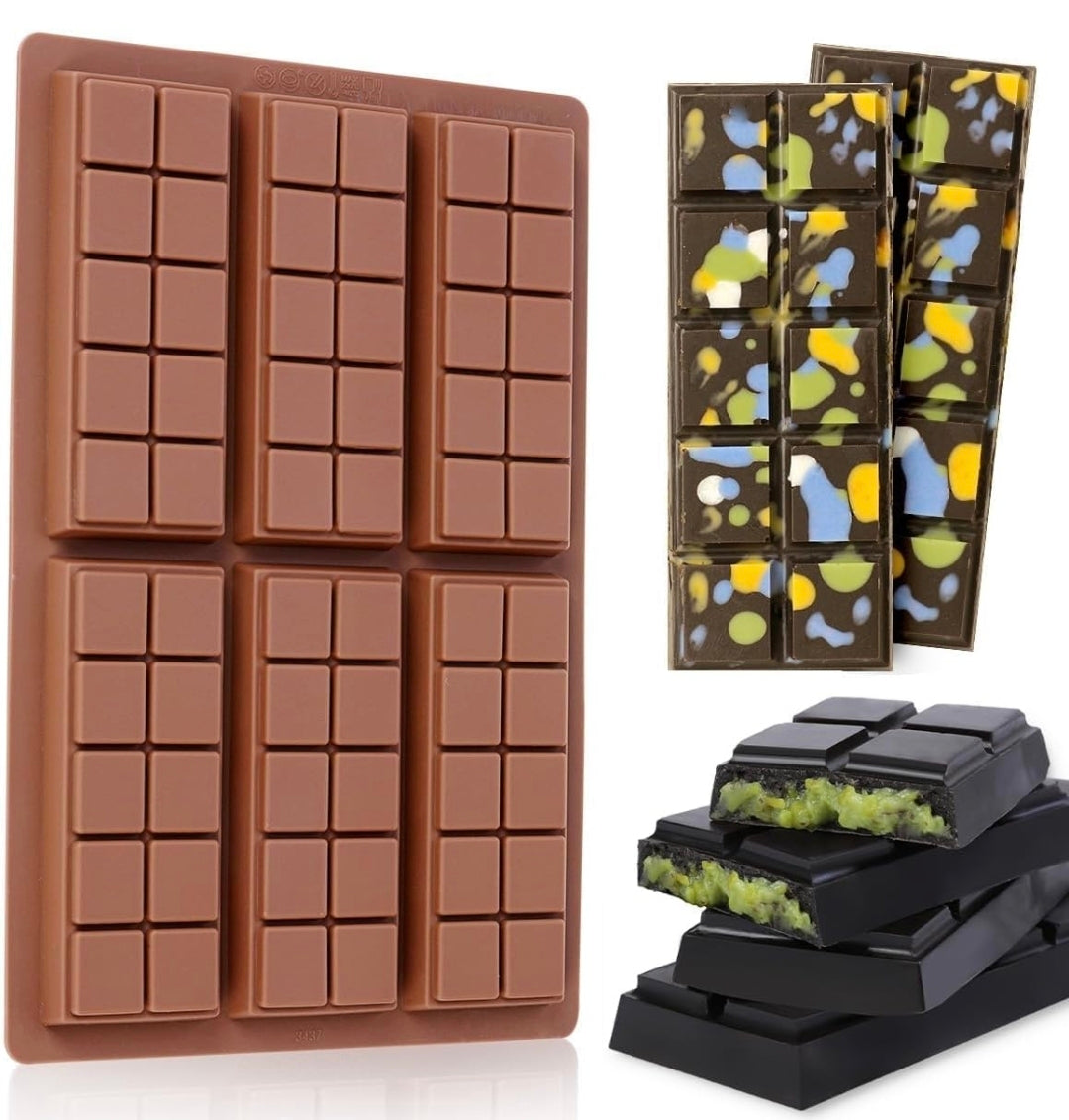 Silicone Chocolate Bar Mold – Break-Apart Candy Bar Mold