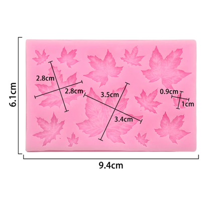 Assorted Maple Leaves Fondant & Gum Paste Silicone Mold