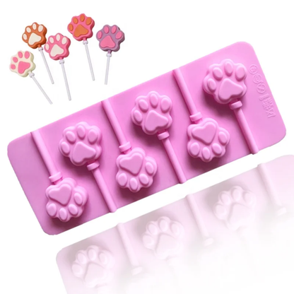 Paw Print Lollipop Silicone Mold – 6 Cavity