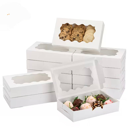 White Cookie Treat Box with Window, 7"L 5 Count