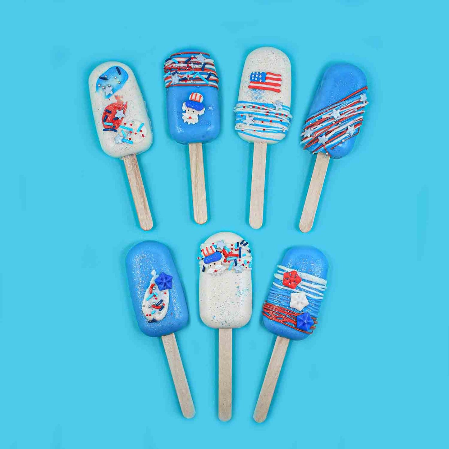 Patriotic Mini Royal Icing Toppers for July 4 - 3/4in 10-Count