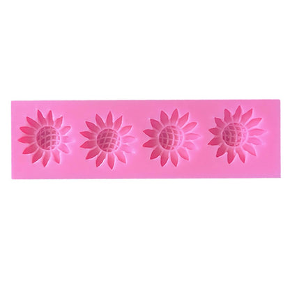 Mini Sunflower Silicone Mold – 4 Cavity Fondant, Chocolate & Candy Flower Mold