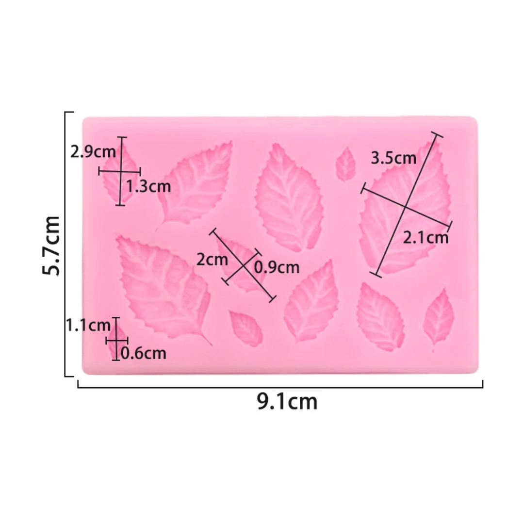 Assorted Realistic Leaves Fondant & Gum Paste Silicone Mold