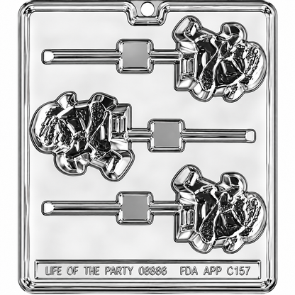 Santa with Christmas List Chocolate Lollipop Mold