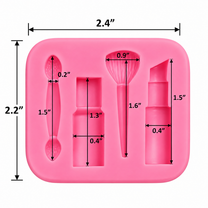 Makeup & Cosmetics Fondant Silicone Mold – 4 Pieces