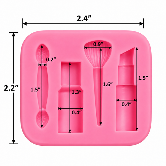 Makeup & Cosmetics Fondant Silicone Mold – 4 Pieces