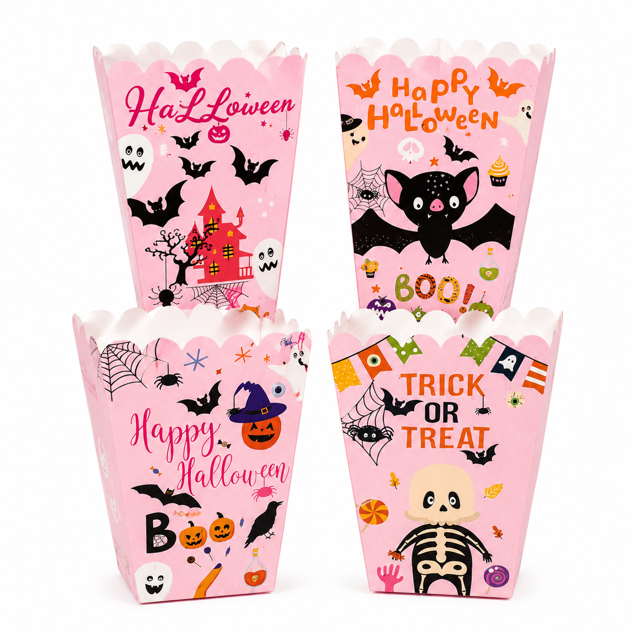 Halloween Pink Popcorn Boxes 4 Count