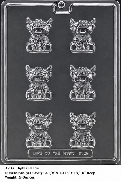 Highland Cow Chocolate Mold | 6-Cavity Cute Farm Animal Candy Mold
