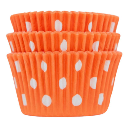 Orange Polka Dot Cupcake Liners 50-count
