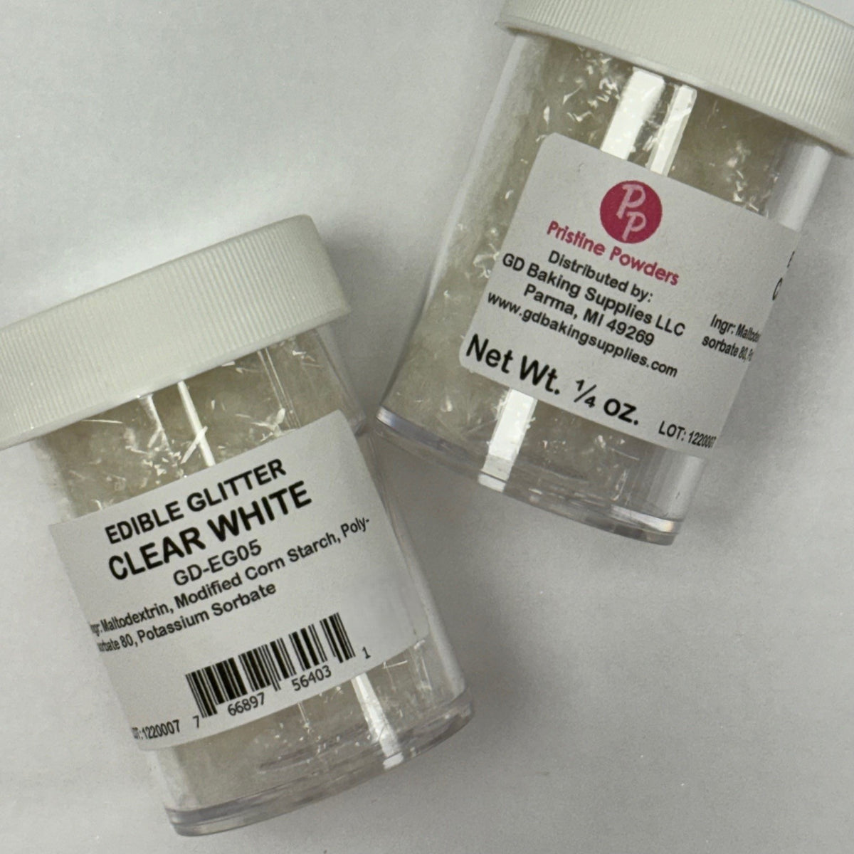 Edible Glitter Clear White .25 Oz