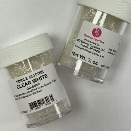 Edible Glitter Clear White .25 Oz