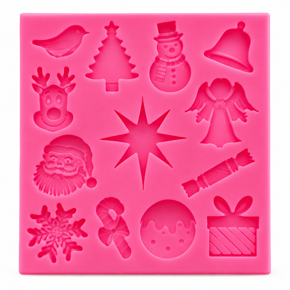 Christmas Silicone Mold – 13 Holiday Shapes for Chocolate, Fondant, Candy & Cake Decorating