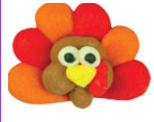 Edible Decorations Mini Turkey Heads With Feathers 5 Count