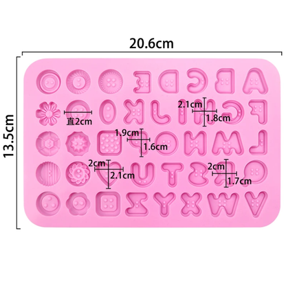 Alphabet & Assorted Shapes Silicone Chocolate Mold