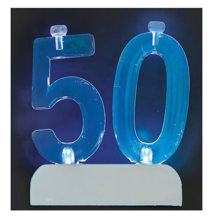 Flashing 50th Birthday Candle | Light-Up Milestone Birthday Cake Topper