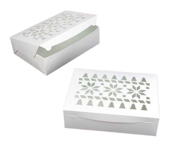 Cake Box 10x14 Window White Christmas