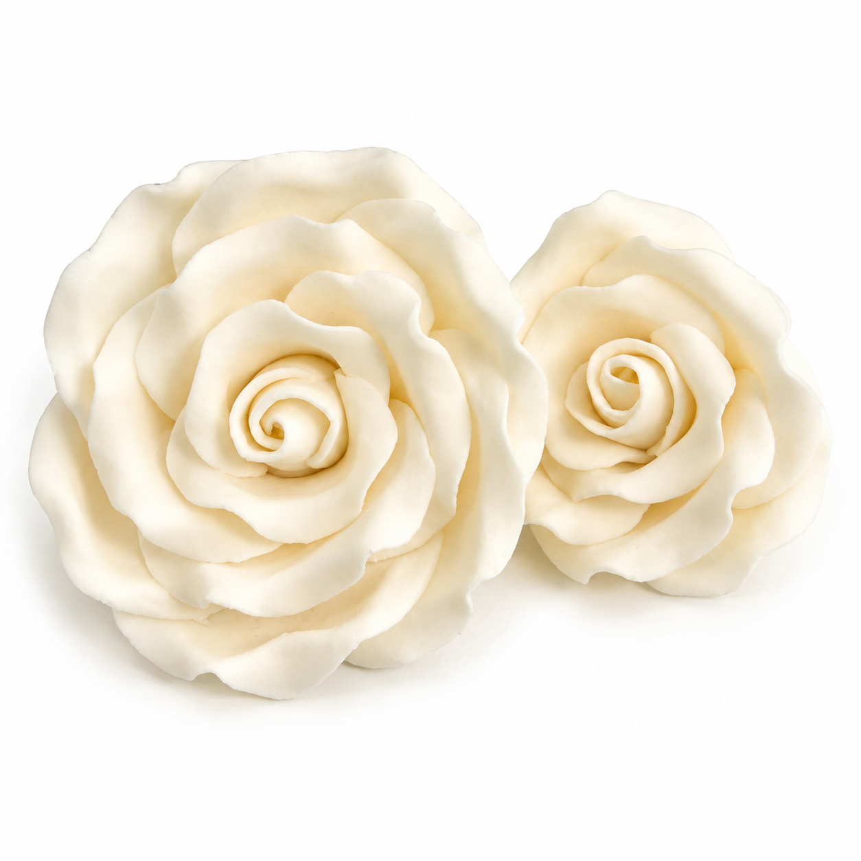 Fancy Large White Rose Gum Paste 2 Count
